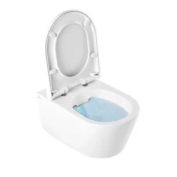 Pakabinamas Tualeto Podas Sanindusa Urb.y 52 Rimfree su Soft Close Easyclip Slim dangčiu, Baltas