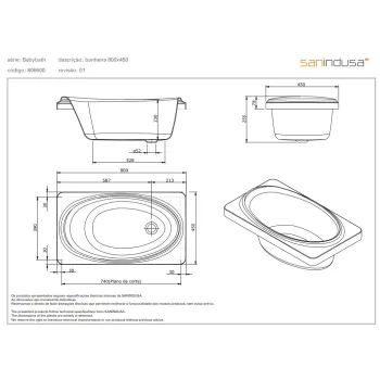 Vanna Sanindusa Babybath Akrilo 80x45cm Balta