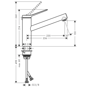 Virtuvės kranas Hansgrohe Zesis M33-150 1jet, chromas