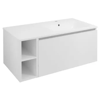 Vannas istabas skapītis Sapho LOREA bez izlietnes, 100x46x51,5cm (20+80cm), labais, matēti balts