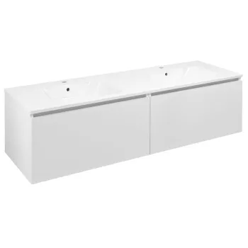 Vannas istabas skapītis Sapho LOREA bez izlietnes, 180x46x51,5cm (Dubultais), (90+90cm), balts matēts