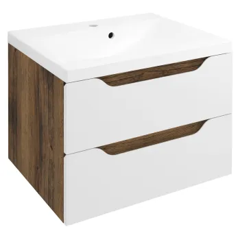 Vannas istabas skapītis Sapho WAVE bez izlietnes, 60x65x47,8cm, balts/ozols Collingwood