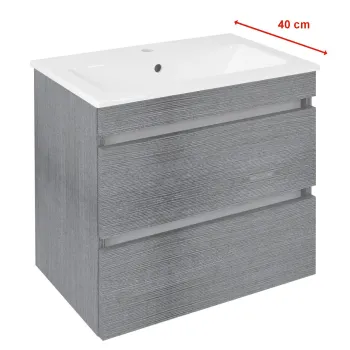 Vannas istabas skapītis Sapho EZARA (bez izlietnes), 58x54x39cm, sudraba ozols