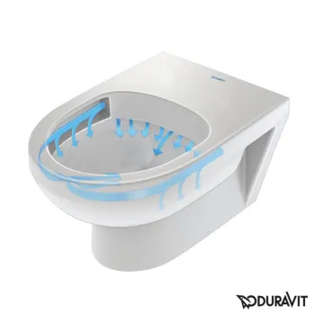 Pakabinamas tualeto puodas Duravit No.1 Rimless, su SC dangčiu 365x540 mm, baltas