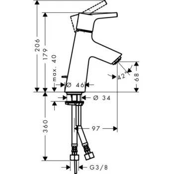 Vonios kriauklės maišytuvas Hansgrohe Talis S 80, 72010000