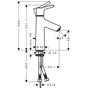 Vonios kriauklės maišytuvas Hansgrohe Talis S CoolStart 100, 72022000