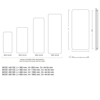 BIONIC 2 Elektrinis rankšluosčių džiovintuvas 380x950mm 310W, antracitas