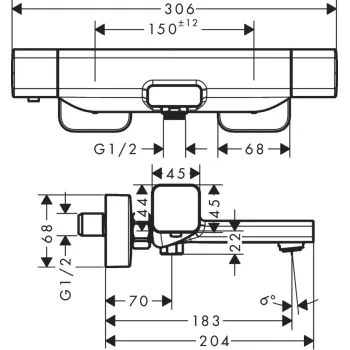 Vannos/dušo maišytuvas Hansgrohe Ecostat E termostatas, chromas 15774000