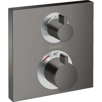 Dušo maišytuvas Hansgrohe Ecostat Square su termostatu, 2 įrenginiams, šlifuotas juodas chromas 15714340