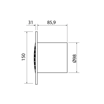Ventiliatorius Sapho Cata B-Plus su laikmačiu B-10 PLUS T, 15W, 100 mm, baltas 00981101