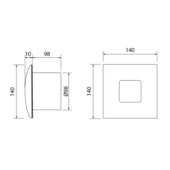 Ventiliatorius Sapho Cata Silentis 10 INOX T ašinė su laikmačiu, 15 W, 100 mm, nerūdijantis plienas 01071300