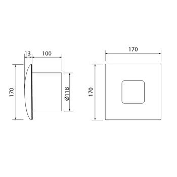 Ventiliatorius Sapho Cata Silentis 12 INOX ašinis, 20 W, 120 mm, nerūdijančio plieno 01080300