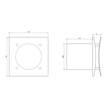 Ventiliatorius Sapho EIRA ašinis su laikmačiu, 15 W, 100 mm, baltas EI102