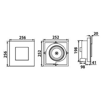 Ventiliatorius Sapho TECTO ašinys su laikmačiu, 20 W, 100 mm, baltas TC202