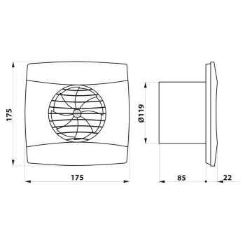 Ventiliatorius Sapho UC-12 T ašinė su laikmačiu, 12 W, 120 mm, juodas 01302000