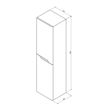 Augstais skapis Sapho MEDIENA35x140x30cm, 2 durvis, kreisās/labās, matēti balts/dabīgs ozols