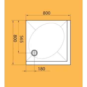 Dušo padėklas PAA ART KV80 Akmens masės 80x80cm, su paneliu Baltas