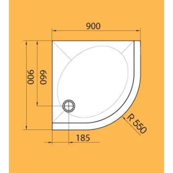 Dušo padėklas PAA ART RO80 Akmens masės 80x80cm R550 su paneliu Baltas