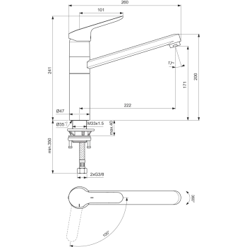 Virtuvės kranas Ideal Standard Ceraflex, BC135AA