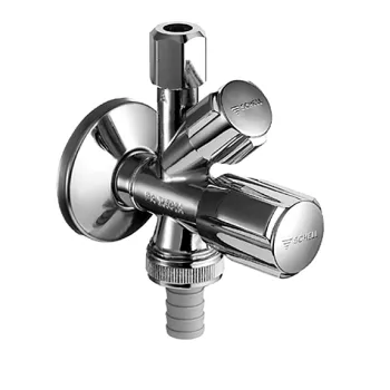 SCHELL Kampinis vožtuvas 1/2 x 3/4-3/8, chromuotas 035510699
